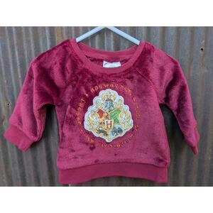 Harry Potter Baby Hogwarts Sweater Size 6 Months Maroon Sweatshirt Velour Soft